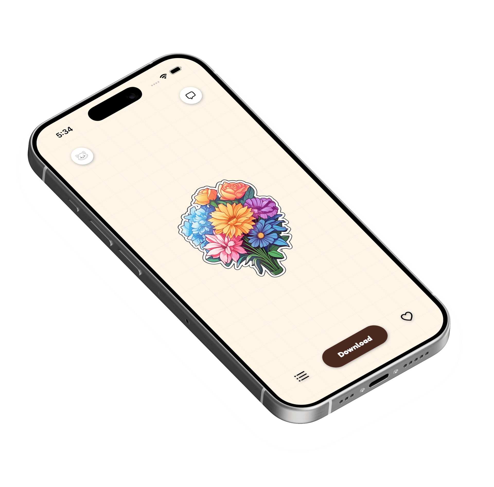 sutekka app demo showing cute stickers collection for digital journals